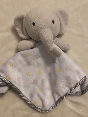 George Elephant Grey Polka Dots Satin Baby Security Blanket Lovey